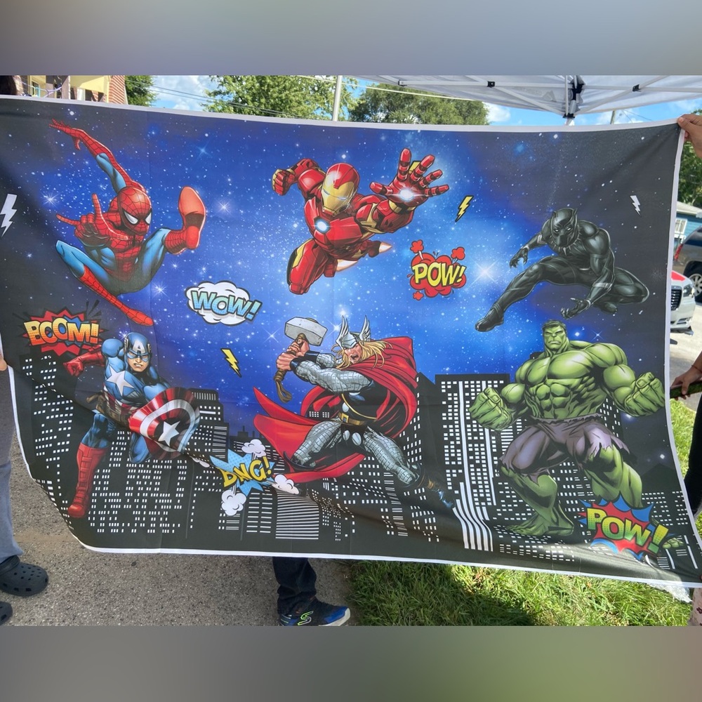 Superhero marvel Themed birthday backdrop